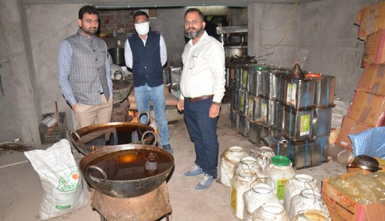 Inedible color was being added to gram, mill was being made from charred oil and salted, administration sealed processing unit and factory
