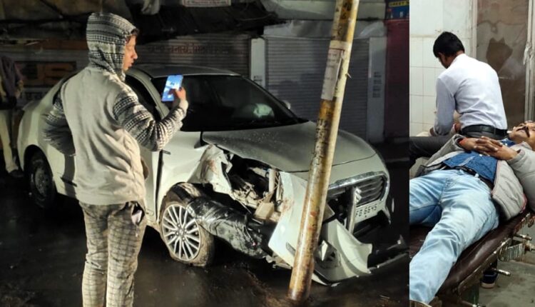 Two-wheeler collided with a broken pole, two injured