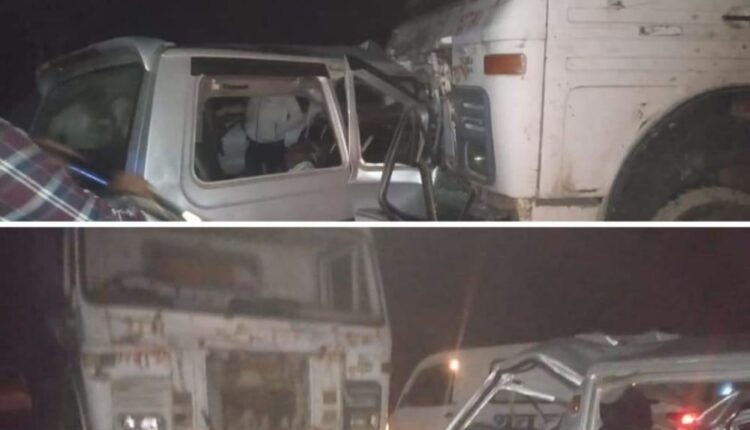 A fierce road accident caused a collision with a truck car