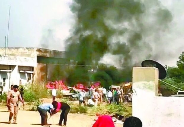 Fierce fire in the crematorium reached the police station, found after hard work for 1 hour