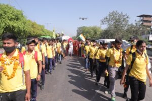 Under the leadership of Ranjit Mahesh Pathak, Yamuna Kalash Padyatra reached Delhi, there was a strong reception from place to place.
