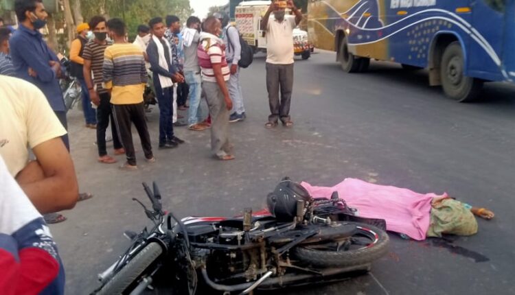 Woman killed by truck collided with bike