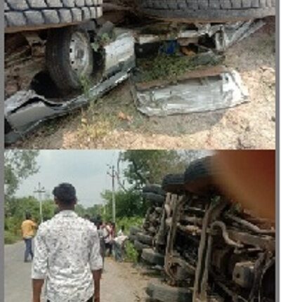 Lucknow: Major road accident, five people of the same family died on the spot in a fierce car and truck collision.