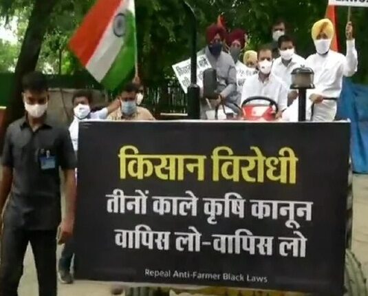 Rahul Gandhi reaches Parliament with supporters over new agricultural laws and Pegasus espionage controversy