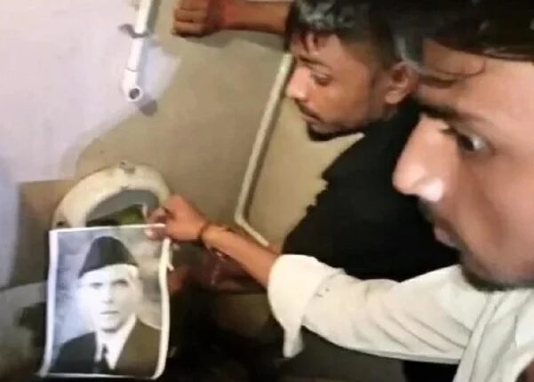 BJP leader put a picture of the father of Pakistan Mohammad Ali Jinnah in the toilet