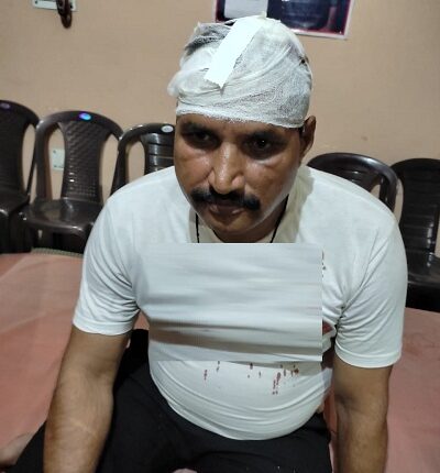 The gangsters attacked the head constable for stopping him from playing the DJ.