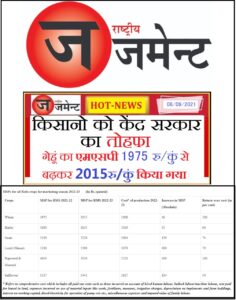 In the cabinet meeting, the government gave a big gift to the farmers, increased the MSP of Rabi crops by this much money