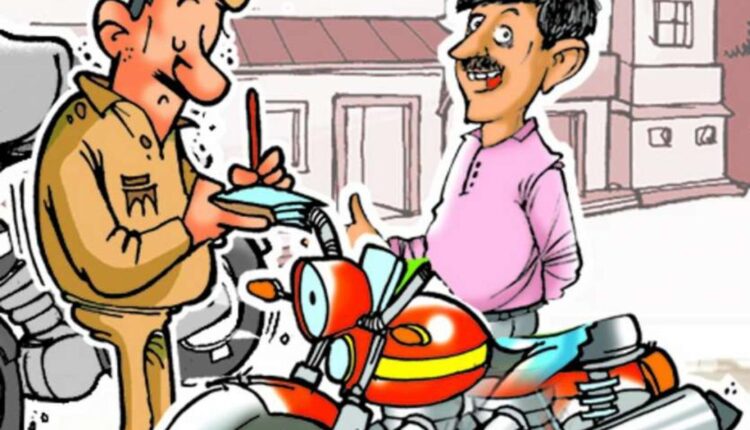 Challaned for not putting "seat belt" on two wheeler