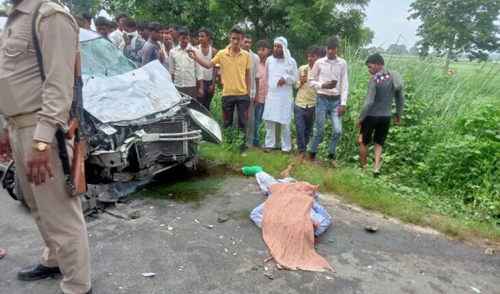 Traumatic road accident, horrific collision of speeding Swift Desire car and tempo, three people died on the spot