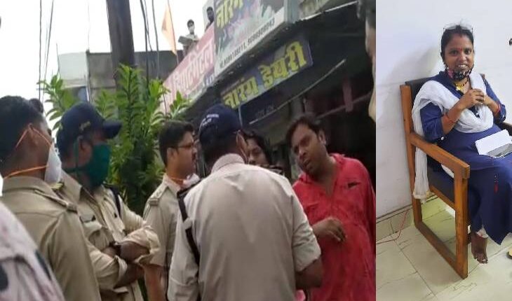 Hooliganism of general store operator in Garha, mud thrown at female municipal officer