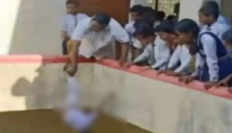 Teacher's brutality with innocent student, school operator hangs naughty child from the ceiling