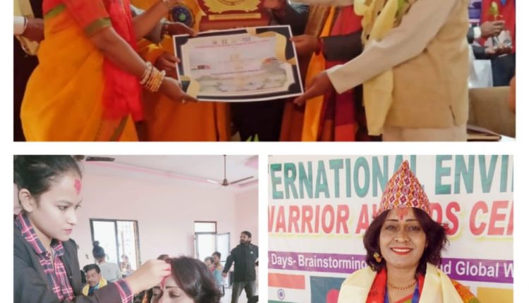 Environment Whip Manjusha Gautam from Government of Nepal honored with International Environment Warrior Award - 2021