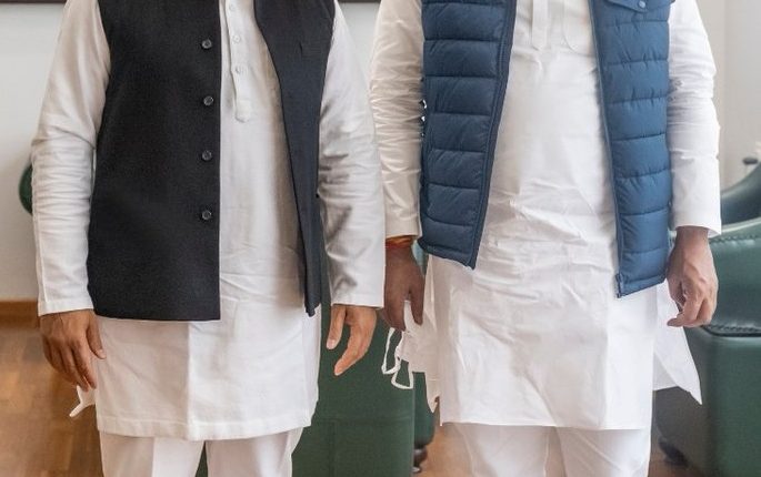 Blow to BJP, BJP MLA from Badaun Radha Krishna Sharma joins Samajwadi Party