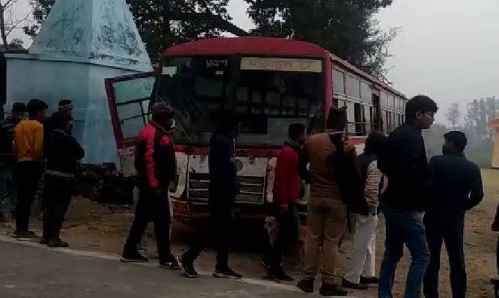 Brake of roadways bus out for testing in Mau failed, 2 died due to crushing