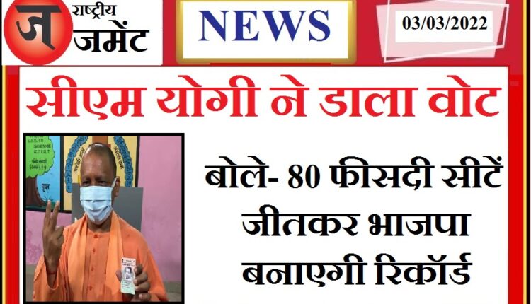 CM Yogi casts vote, said- BJP will make record by winning 80 percent seats