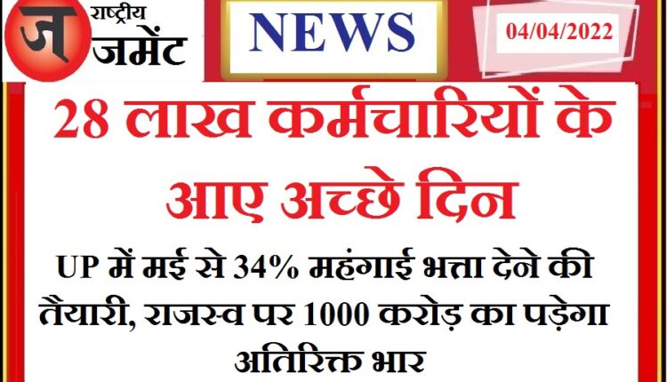 Good news for 28 lakh employees of UP: Yogi government will give 34% dearness allowance from May