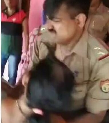The constable entered the army soldier's house and created a ruckus, knocked the woman down and beat her