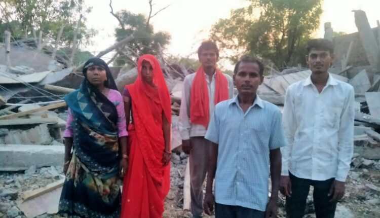 Demolished house of a poor person in village Samesi of Tehsil Mohanlalganj
