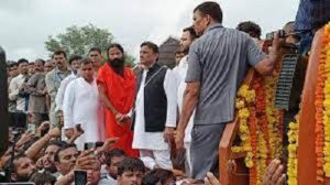 Millions of moist eyes, "Netaji", merged in the five elements, gave their last farewell