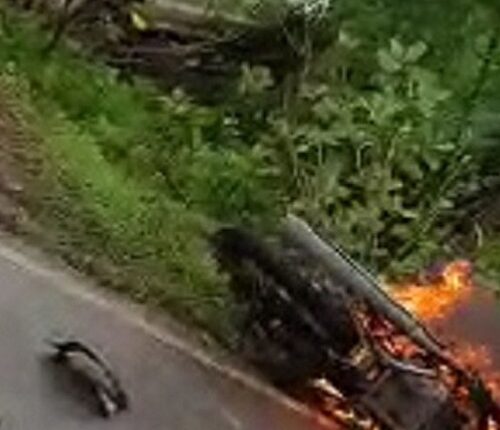 Massive fire in Bolero after the collision of Bolero and bike