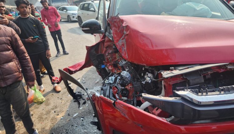 Tractor trolley collided with car, family narrowly survived