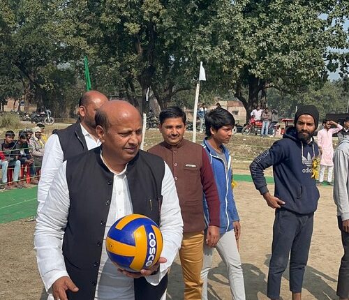 Former Lok Sabha candidate inaugurated the volleyball competition by cutting the ribbon