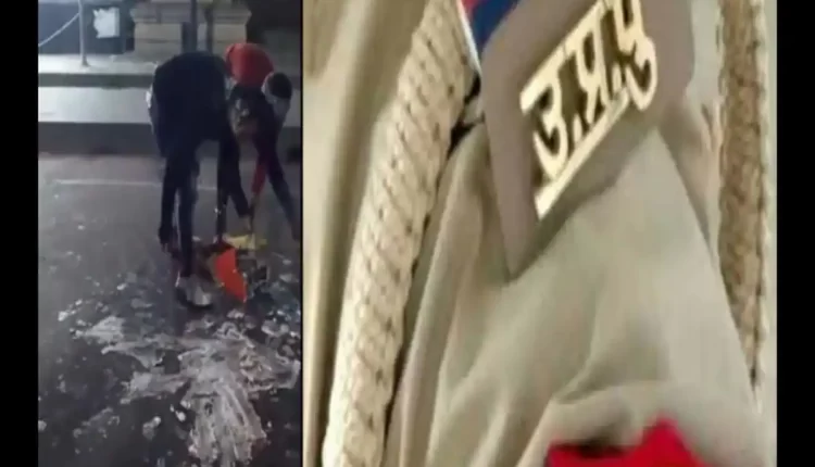 When the bike of two youths who were going to get the birthday cake was touched by the police car the inspector showed the khaki robe