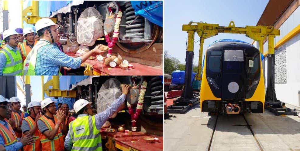 Agra's first metro train arrived, coaches unloaded after rituals