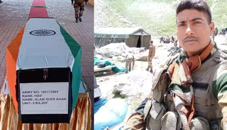 Dead body of Havaldar Sher Alam Khan reached Varanasi airport wrapped in tricolor