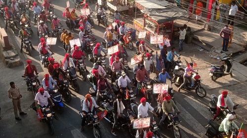Motorcycle rally taken out on BJP's foundation day, people gave grand welcome