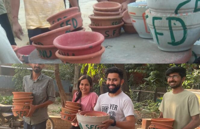 SFD kicks off Earth Day in JNU by setting up bird feeders on campus