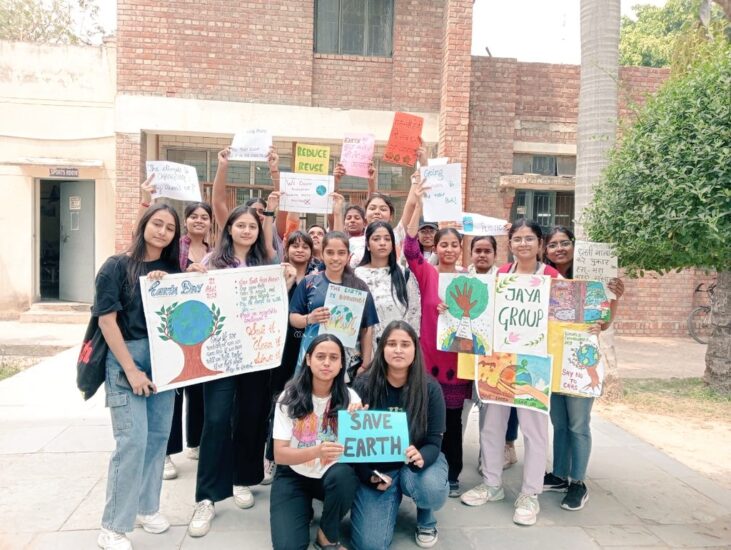 The message of environmental protection given by the development student