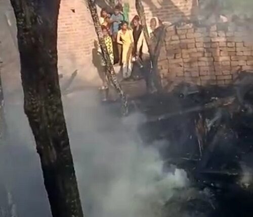 Fire broke out in the house of the poor everything burnt to ashes