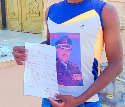 The youth sent a letter written in blood to Defense Minister Rajnath Singh demanding an Ahir regiment in the army.