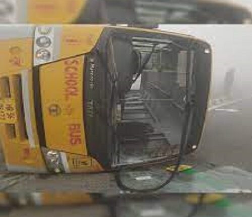 Dozens of children injured when the school bus overturned due to the drunken driver