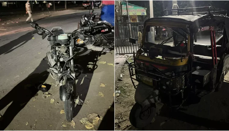 Two bike riders died in a fierce collision between auto and bike