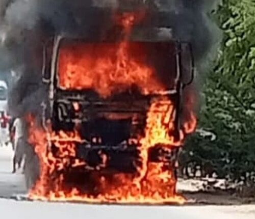 Driver burnt to death after uncontrollable dumper overturned