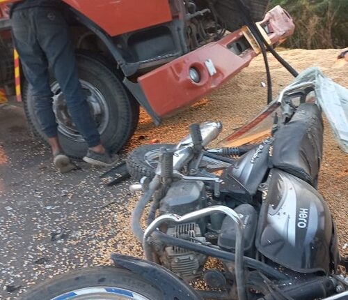 Four people died on the spot after a speeding bike rammed into a tractor-trolley