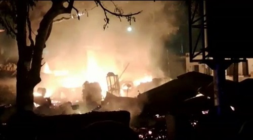 Four houses burnt to ashes due to fire during late night short circuit