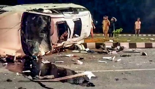Two killed, three injured after speeding vehicle collides with road divider in Haryana