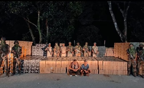 Illegal liquor worth Rs 1 crore seized on Manipur highway, 2 arrested